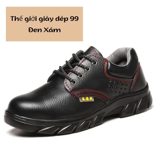 giày bảo hộ lao động nam Safety boot cổ thấp mũi sắt chống đinh, chống va đập dành cho thợ hàn điện đi làm, đi chơi