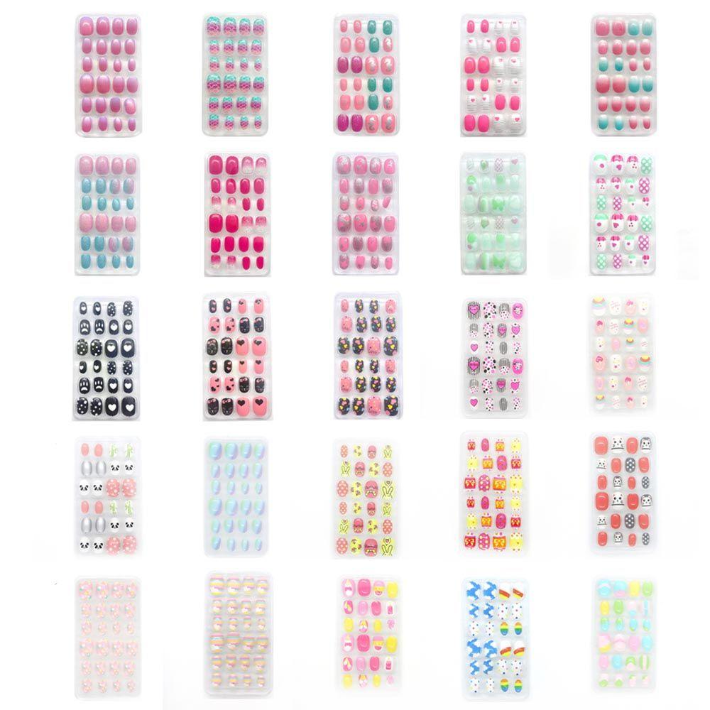 Bộ 24 Móng Tay Giả Ngắn Vuông Trang Trí Thời Trang