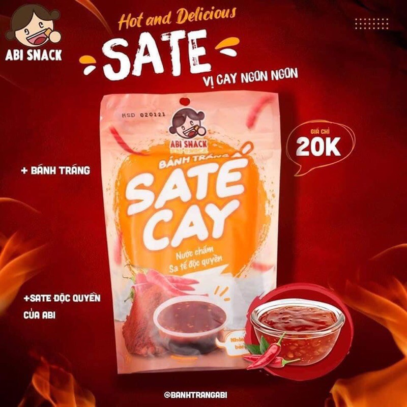 [ HÀNG SẴN SLL] BÁNH TRÁNG SATE CAY ĐỘC QUYỀN NƯỚC SỐT ABI