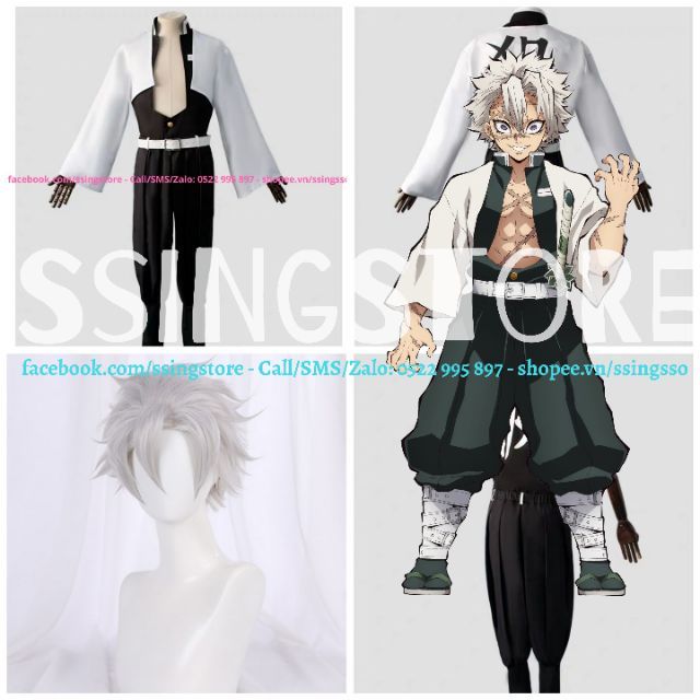 Set COSPLAY nhân vật Shinazugawa Sanemi trong Anime Kimetsu Yaiba Zenitsu