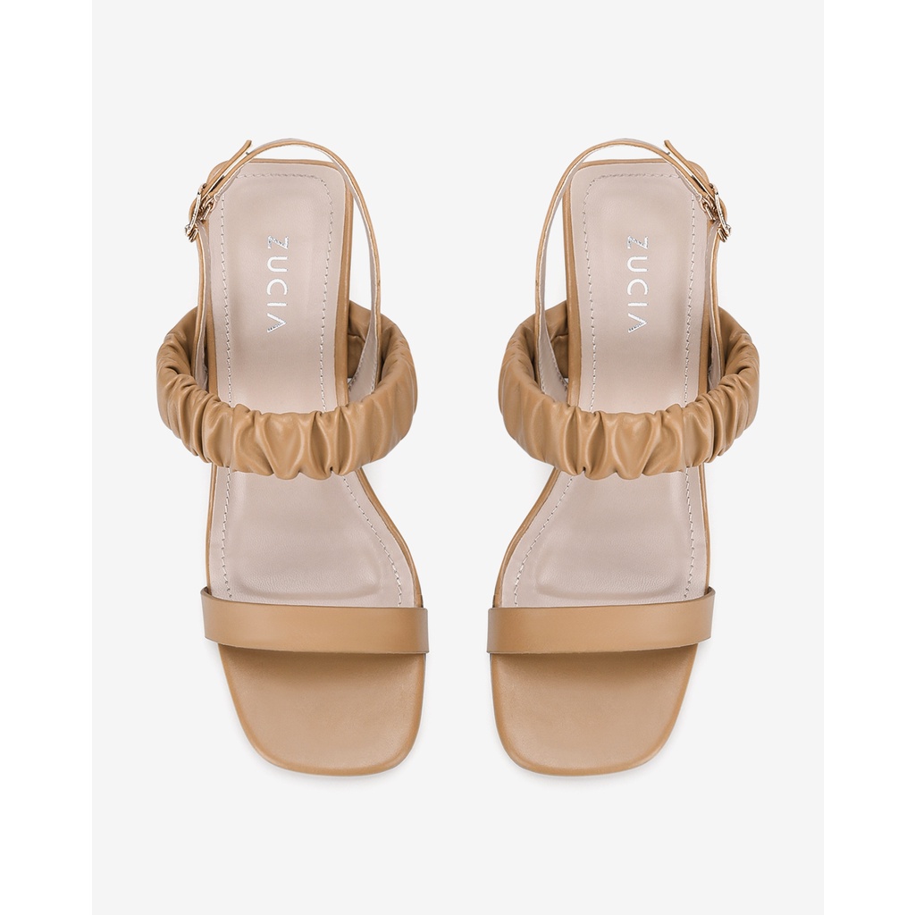 Giày Sandal cao gót nữ Zucia thiết kế quai ngang cách điệu gót  vuông cao 7cm dễ di chuyển - SHL80