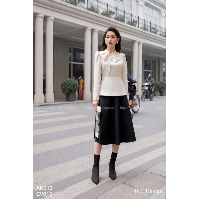 Áo cách điệu nơ lệch- AK013