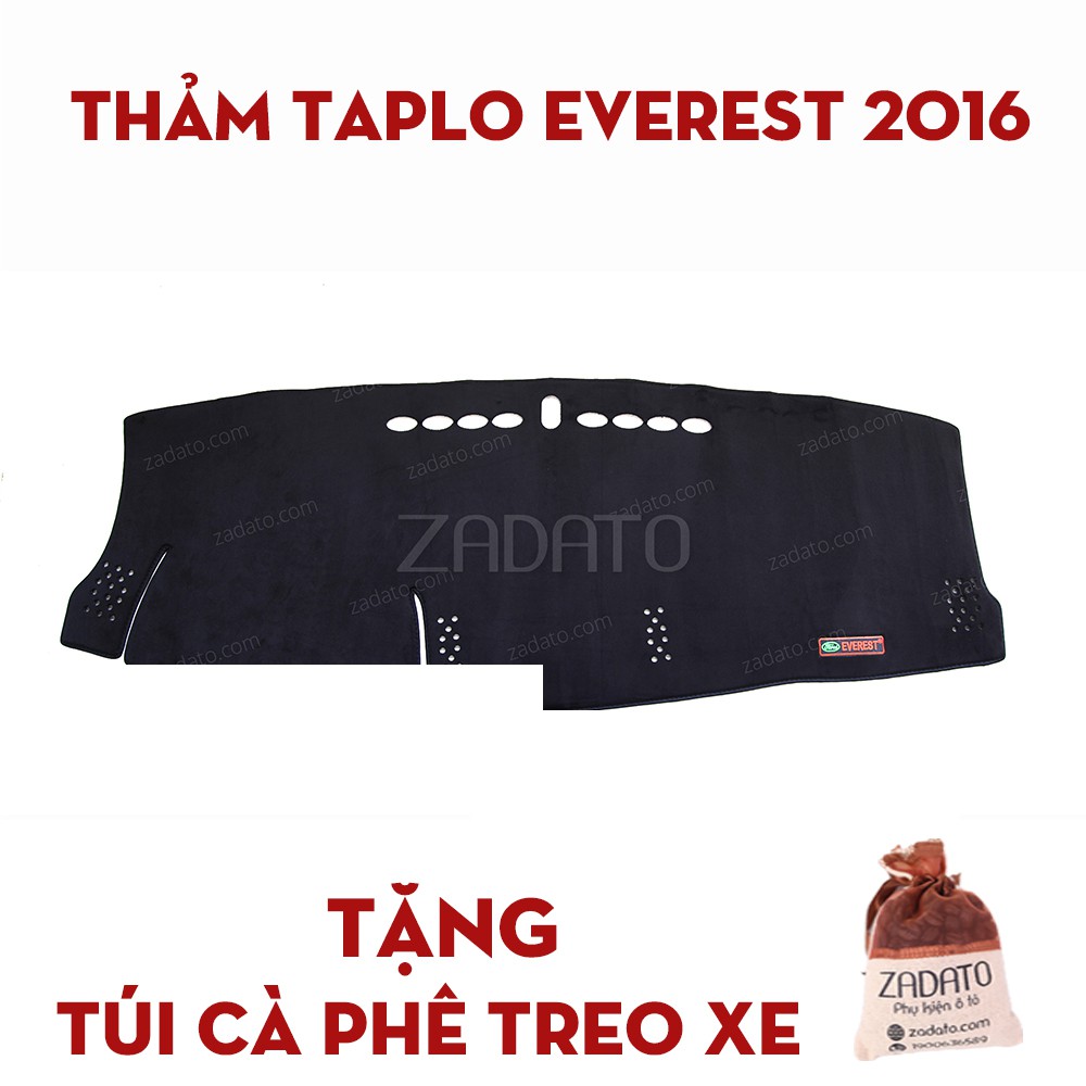 Thảm Taplo Ford Everest - Thảm Chống Nóng Taplo Lông Cừu - TẶNG: Túi Cafe Treo Xe