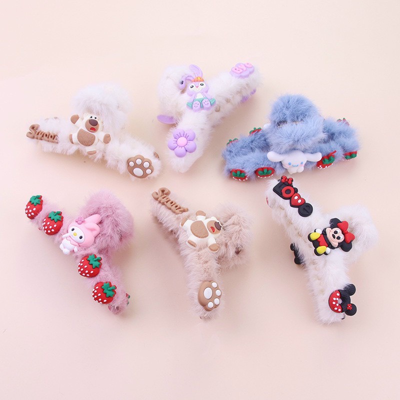❣️Có Ảnh MeowMeow❣️ Hơn 30 Mẫu Kẹp Tóc Phủ Lông Mịn Gắn Charm- Kẹp Tóc Càng Cua Phủ Lông- Kẹp Tóc Lông Gắn Charm❣️