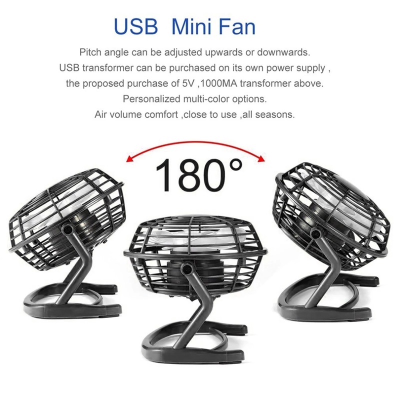 Quạt USB Mini Xoay 360 Độ Siêu Êm Thời Trang Mùa Hè Tiện Dụng ° Máy Làm Mát Không Khí Để Bàn Xoay Được Cho Văn Phòng/Phòng Ngủ/Ngoài Trời