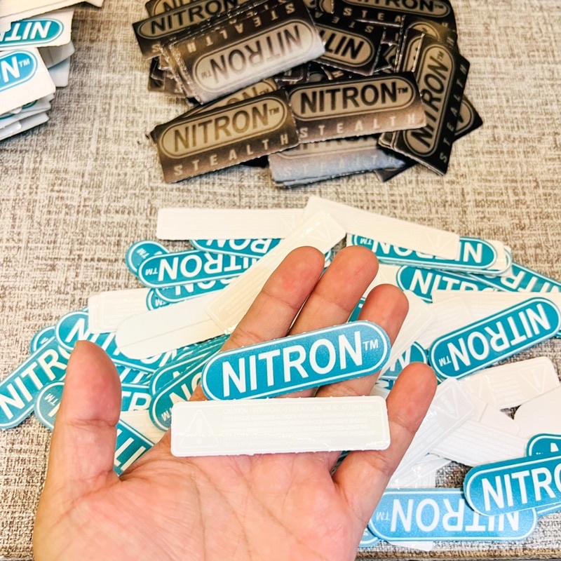 Tem Logo Nitron in uv mực nổi cực đẹp chất liệu mẫu như tem zin chính hãng ✌