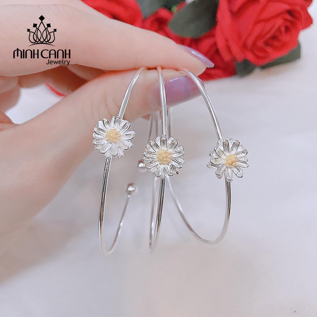 Vòng Tay Hoa Cúc Họa Mi Dạng Kiềng Cứng - Minh Canh Jewelry