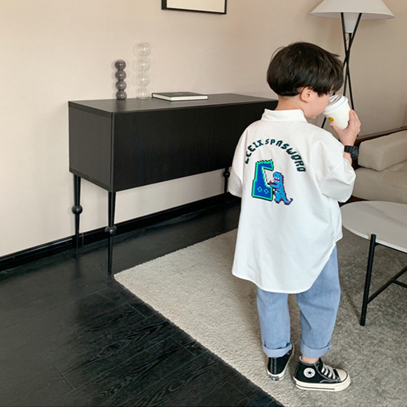 Áo sơ mi bé trai cá tính thời trang mùa hè Hàn Quốc 2021