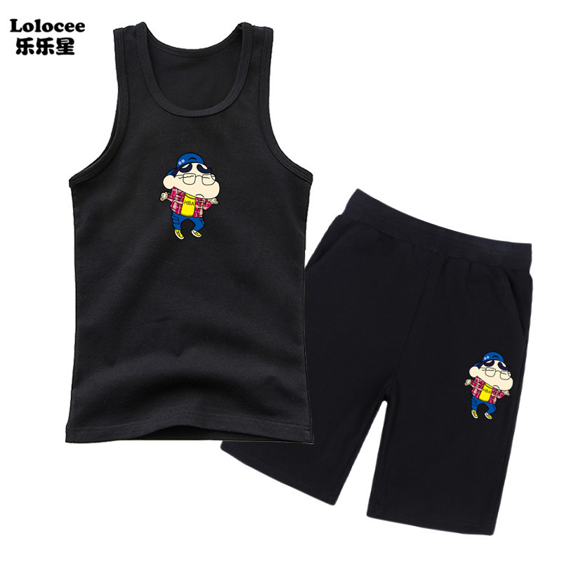 Bộ quần áo trẻ em Baby Boy Quần áo mùa hè Crayon Shin-Chan Vest + quần Bộ quần áo thể thao trẻ em bằng bông Tank cho trẻ em
