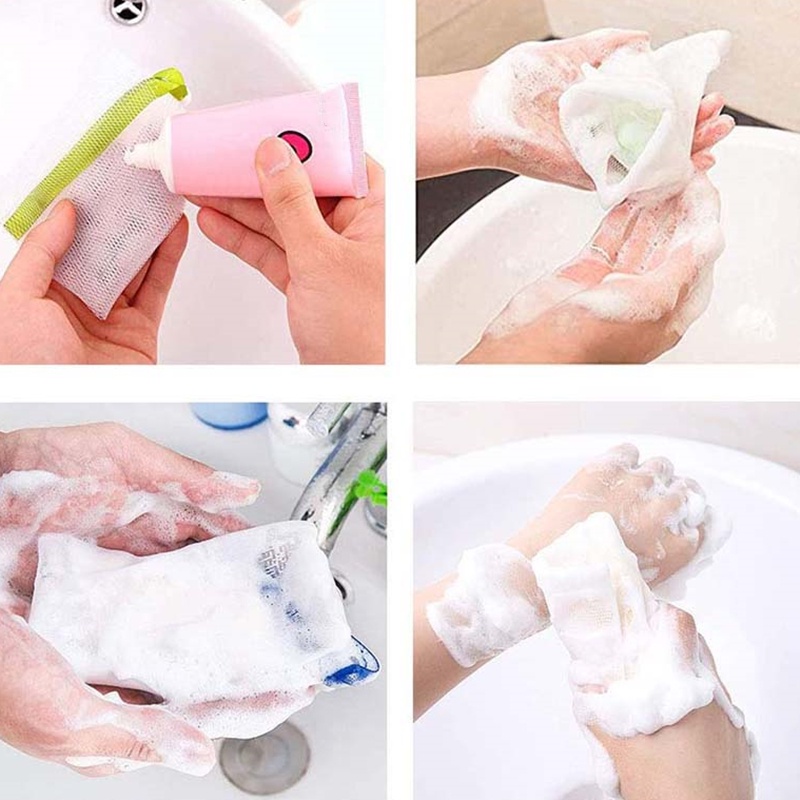 Set 10 túi lưới đựng xà phòng đa năng màu sắc ngẫu nhiên