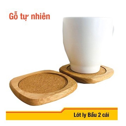 Miếng Lót Ly Gỗ Hình Bầu Dùng Trang Trí Decore - Bộ 2 Cái - Gỗ Đức Thành