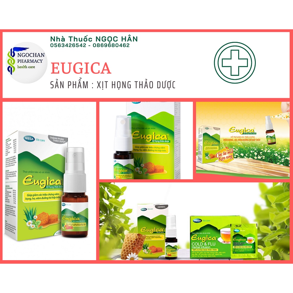 Xịt Họng Thảo Dược Eugica Mega We Care 10Ml