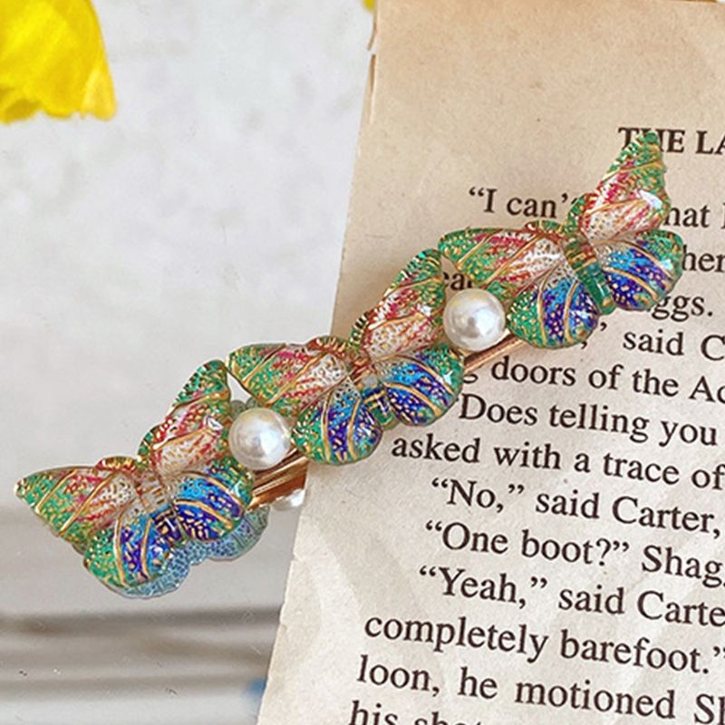 Kẹp Tóc Mỏ Vịt Đính Hạt Ngọc Trai 3D Nhiều Màu Cho Nữ