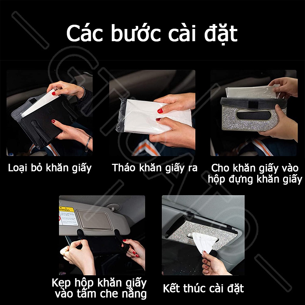 GTIOATO Kim Cương Tấm Che Nắng Ô Tô Hộp Đựng Khăn Giấy Ô Tô HộP ĐựNg GiấY TrêN Xe Ô Tô HộP ĐựNg GiấY ĂN TrêN Ô Tô HộP ĐựNg Đồ TrêN Ô Tô Phụ Kiện Xe Hơi