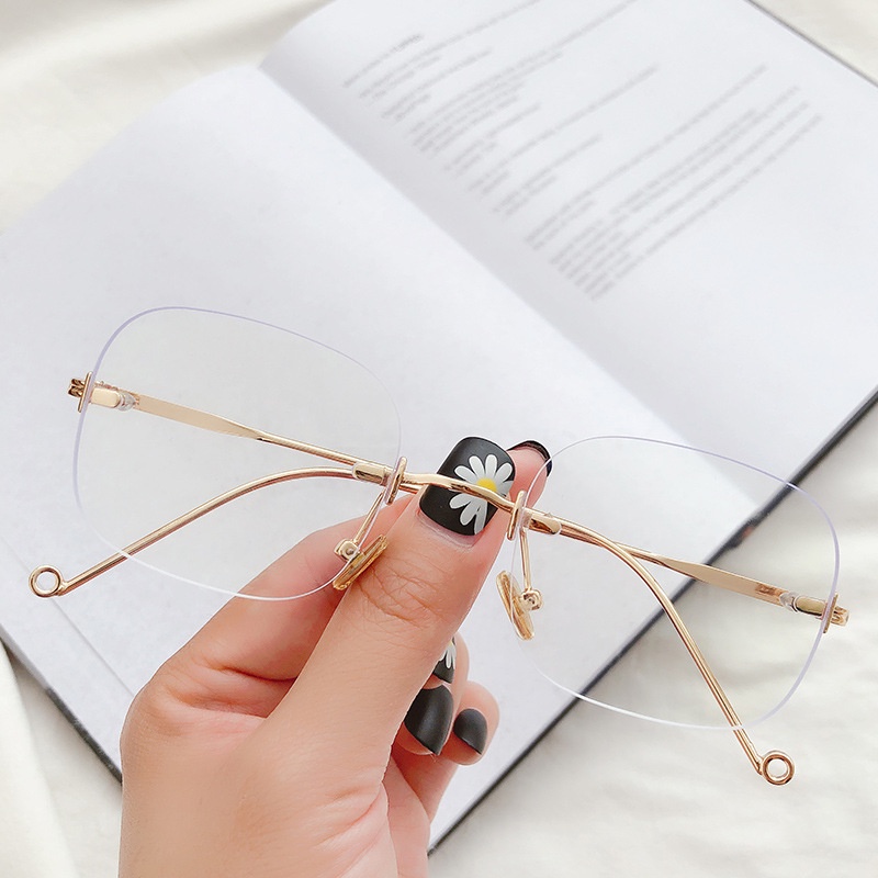 Mắt kính không viền chống bức xạ phong cách Hàn Quốc sành điệu cao cấp cho nữ 2021