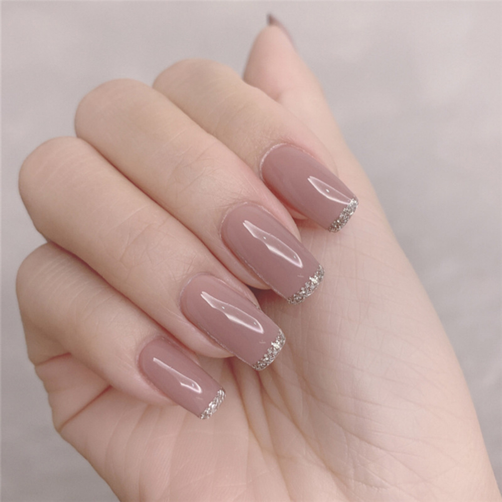 Hộp 24 Móng Tay Giả Múa Bale Pháp Có Thể Tháo Rời Che Phủ Keo