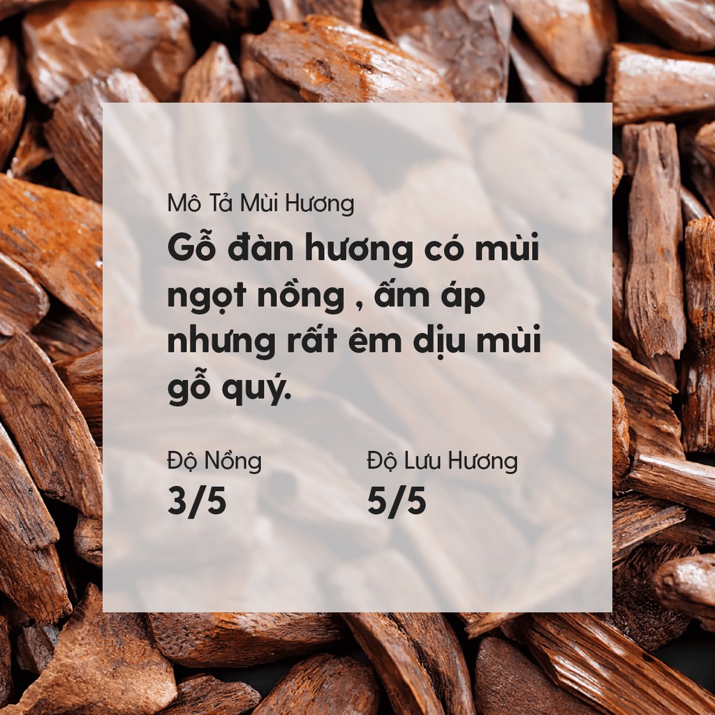 Tinh Dầu Đàn Hương (Gỗ Thơm Mát) Organic Thiên Nhiên Nguyên Chất Đậm Đặc Xông Thơm Phòng, Làm Nến Thơm HENY GARDEN