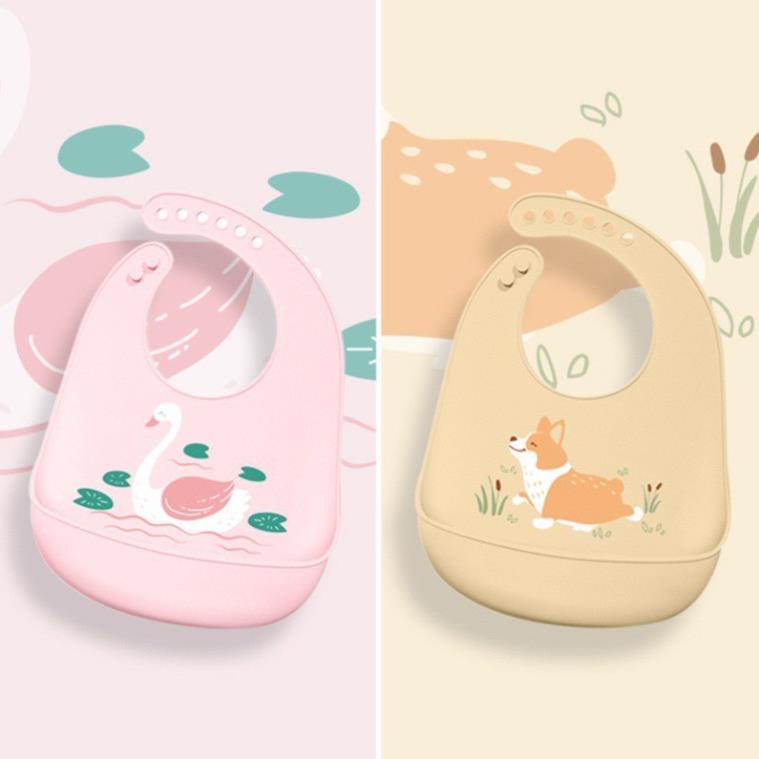 Yếm Ăn Dặm Silicone Shiada Siêu Mềm Dẻo Cho Bé