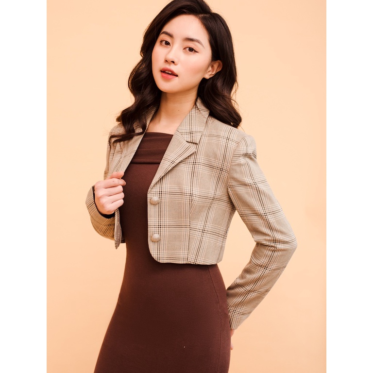 D.CHIC 160291 Áo vest lửng cổ 2 ve