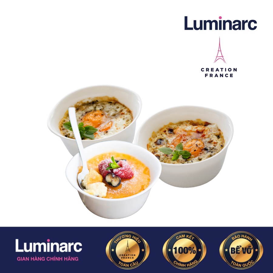 Bộ 3 Khay Nướng Thuỷ Tinh Luminarc Smart Cuisine Tròn 11cm - LUKHN3295