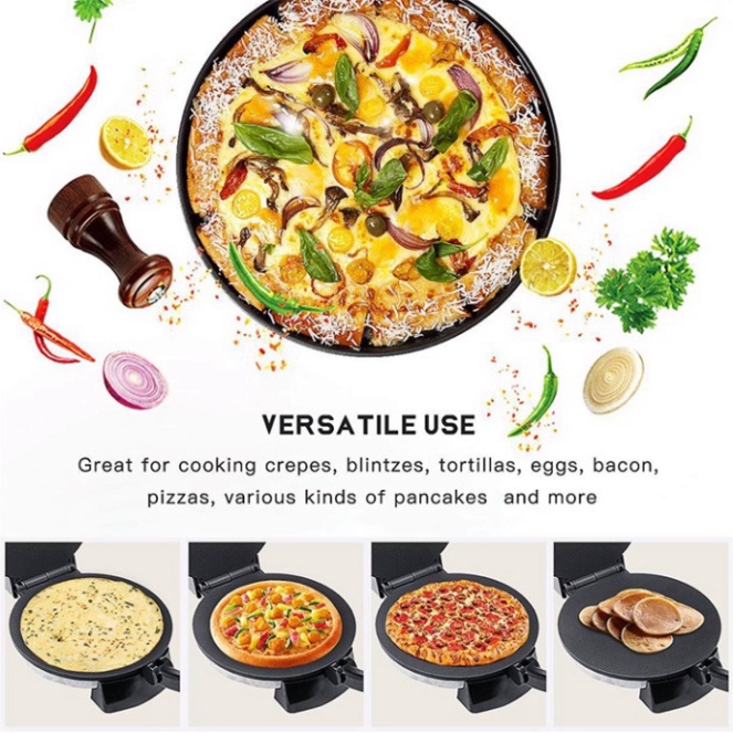 Máy nướng bánh Pizza, bánh Tráng nướng công suất 2000w - khuôn trơn