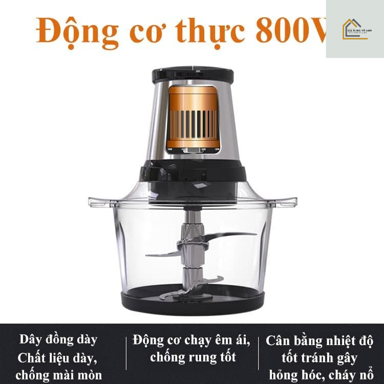 Máy xay thịt _máy xay đa năng Sokany 7004A cối thủy tinh siêu chắc chắn công suất lớn 800W Hàng chính hãng BH 12 tháng