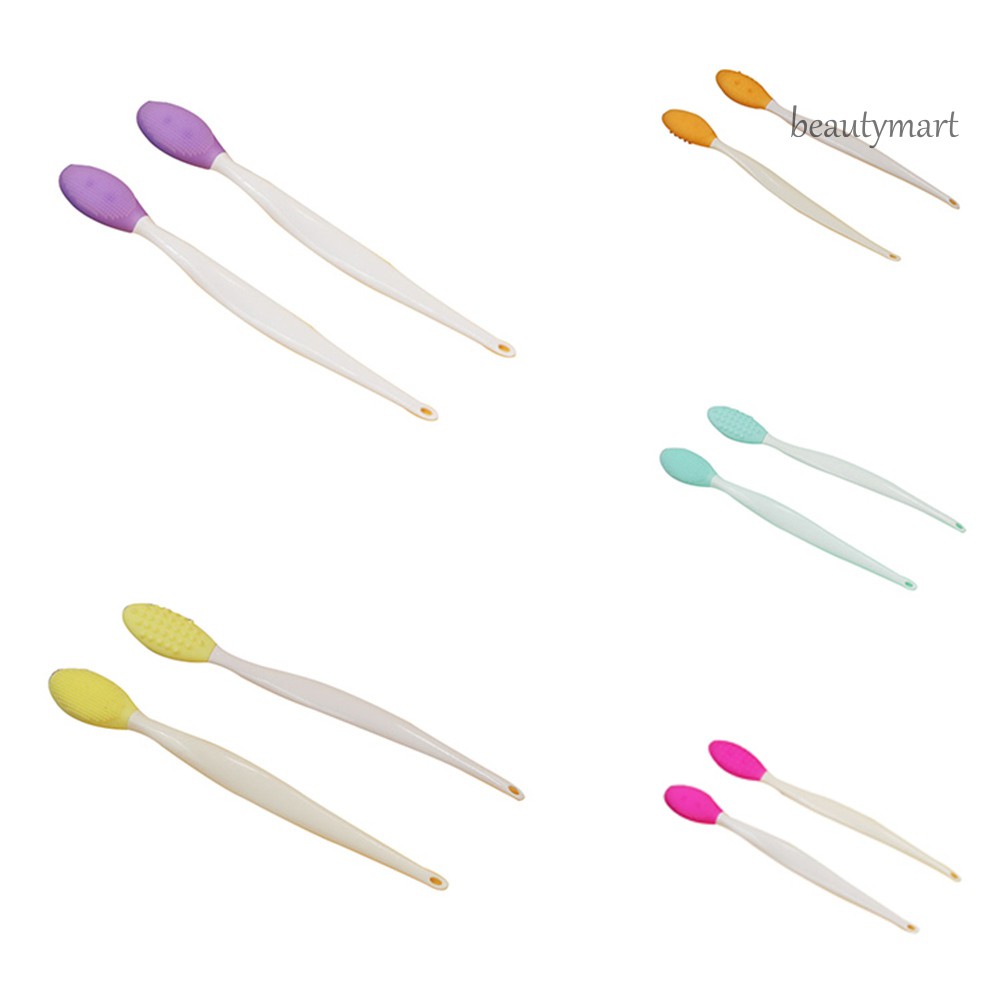 [Hàng mới về] Cọ silicone 2 đầu tẩy mụn đầu đen làm sạch mặt mũi