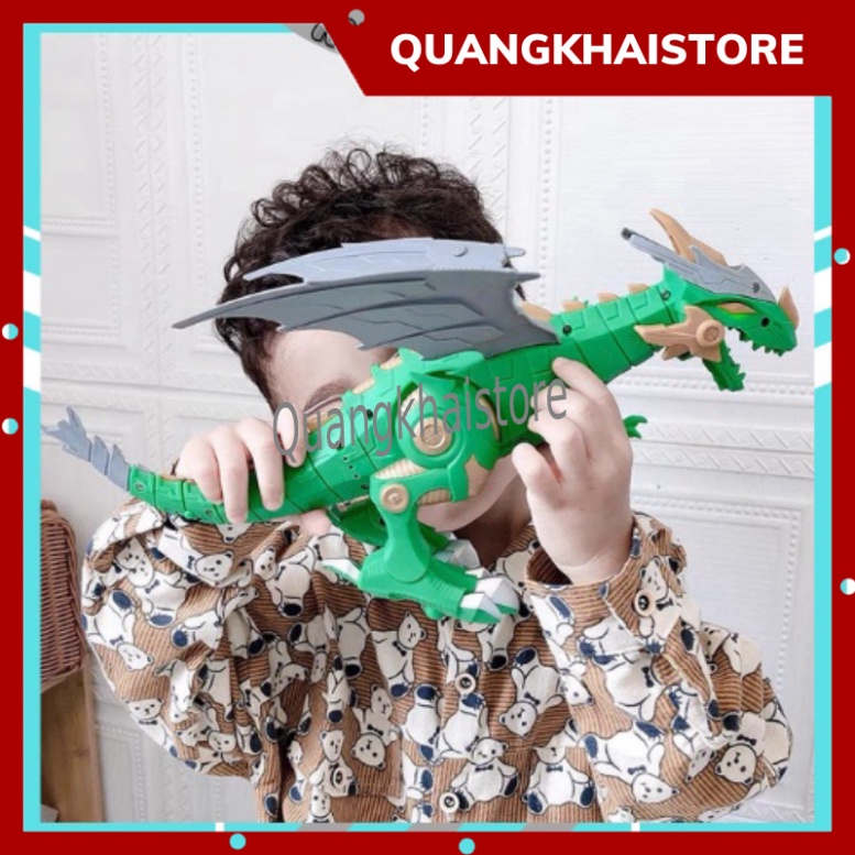 Khủng Long Robot Phun Khói - Lửa Điện Sử Dụng Pin