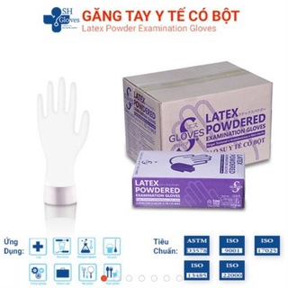 Găng tay y tế có bột 100 cái/ hộp powdered latex vglove