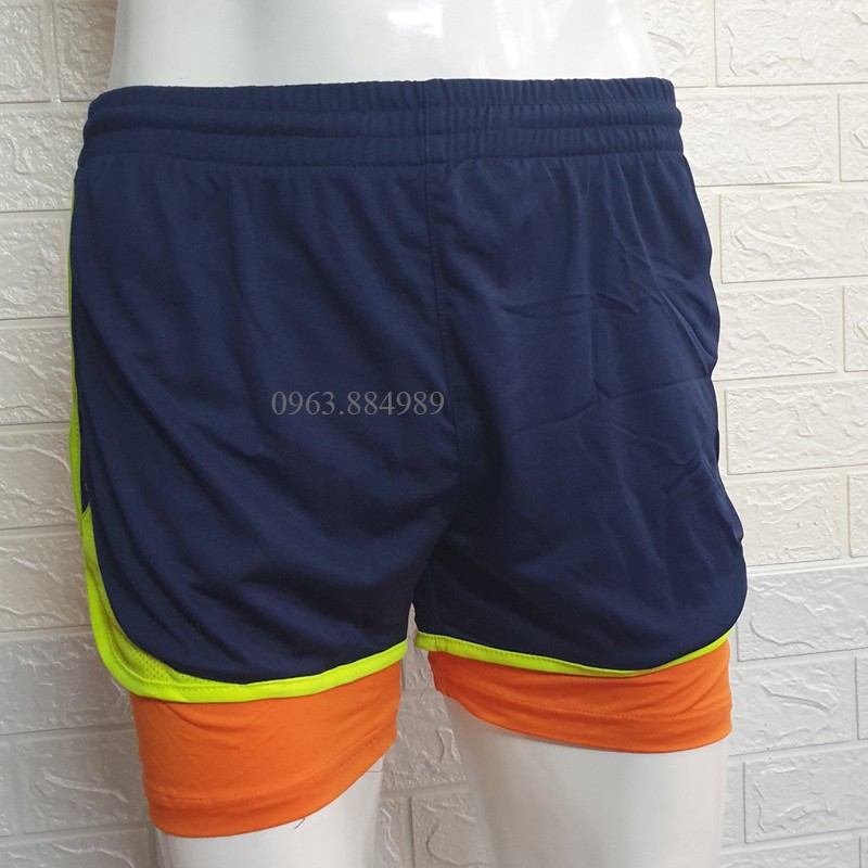 Quần đùi thể thao 2 lớp dáng ngắn Đ.02 chất thun cao cấp, co dãn nhiều màu cho anh chị em - Ảnh, video shop làm
