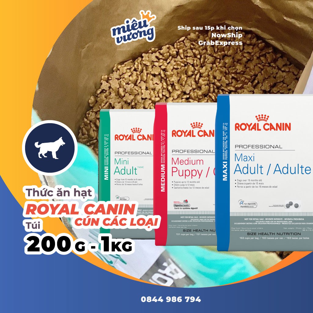 Hạt Royal Canin Adult Puppy Babydog Mini Maxi Medium Giant Club Pro CC A3 các loại cho cún lớn nhỏ
