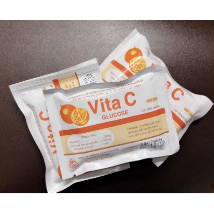 [Combo 10 Gói] Kẹo Cam Tuổi Thơ Vita C Glucose (Gói 24 Viên Ngậm)