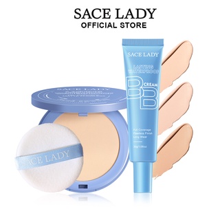 Set Kem Nền + Phấn Phủ Dạng Lỏng Không Thấm Nước SACE LADY