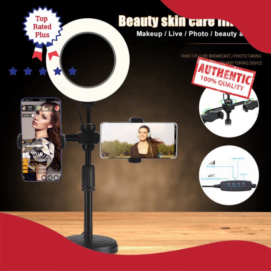 ivn170 Đèn LiveStream 16cm hỗ trợ ánh sáng chụp ảnh make up 3 chế độ - Chất liệu hợp kim chắc chắn - Phù hợp gắn các máy