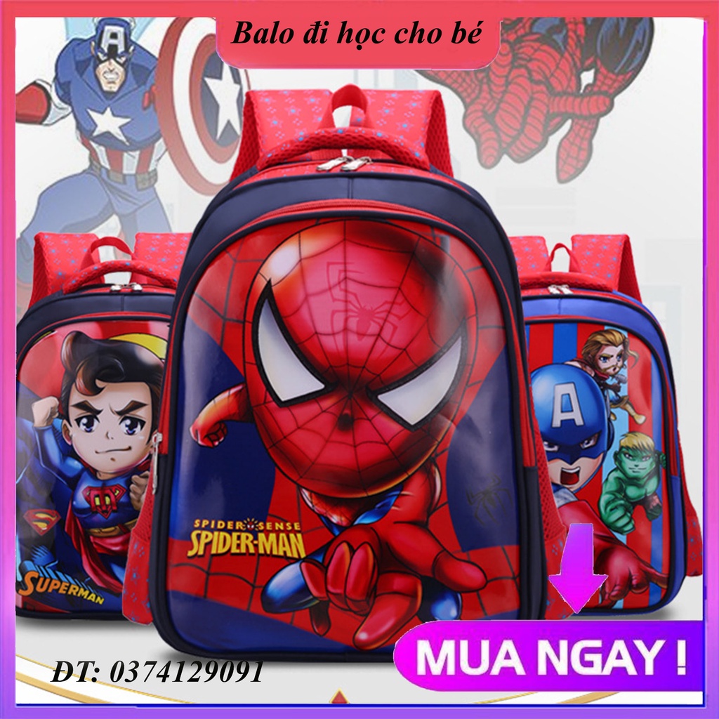 Balo Học Sinh Cho Bé Cấp 1, Bé Trai, Balo Siêu Anh Hùng Balo Siêu Nhân, cặp sách trẻ em tiểu học chống thấm nu