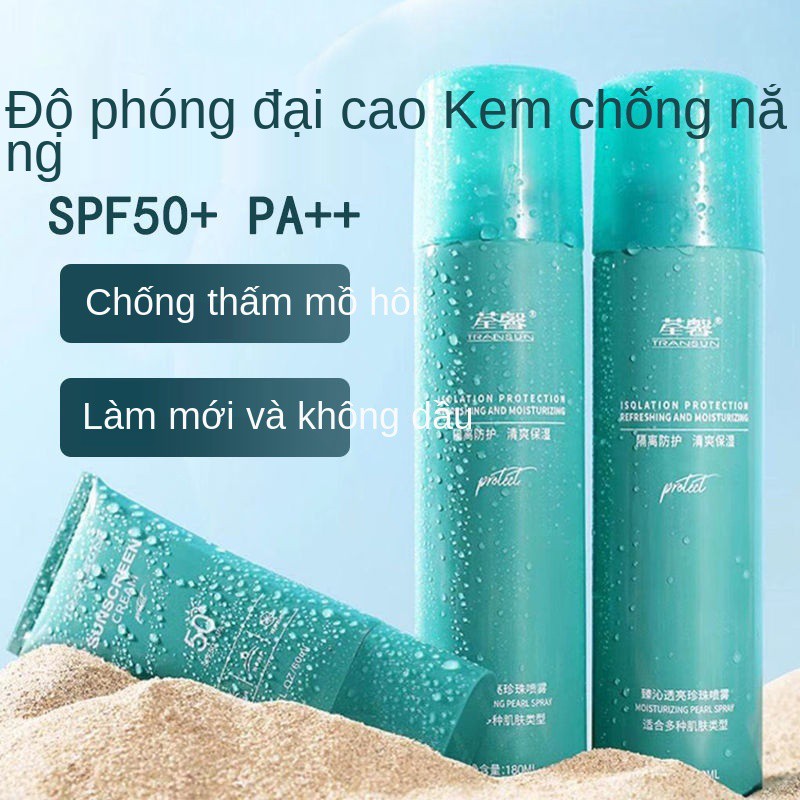 Xịt Chống Nắng Dành Cho Học Sinh Nam Nữ Làm Trắng Dưỡng Ẩm Thấm Nước Cách Ly Tia UV 50 Lần Hai Trong Một