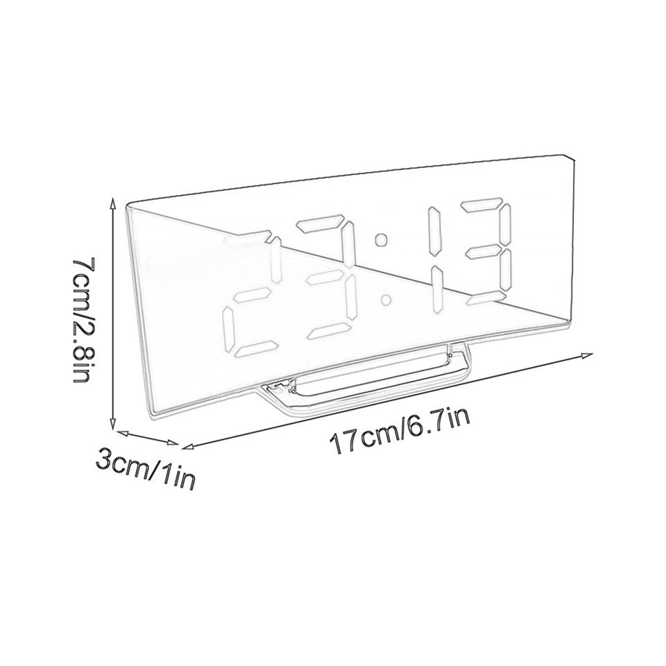 Đồng Hồ Báo Thức Để Bàn Cỡ Lớn Mặt Gương Có Đèn Led