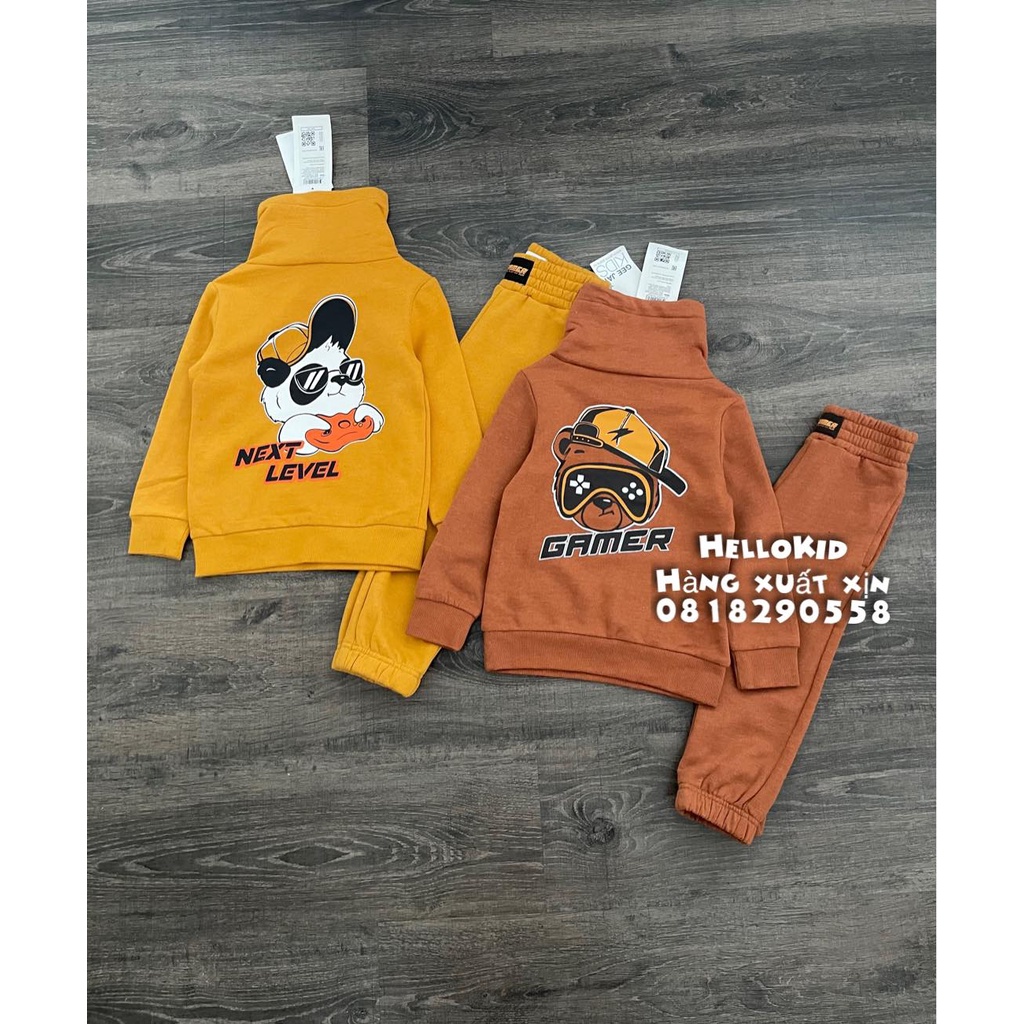 B453 - Bộ nỉ GAME hình in sau gấu bé trai