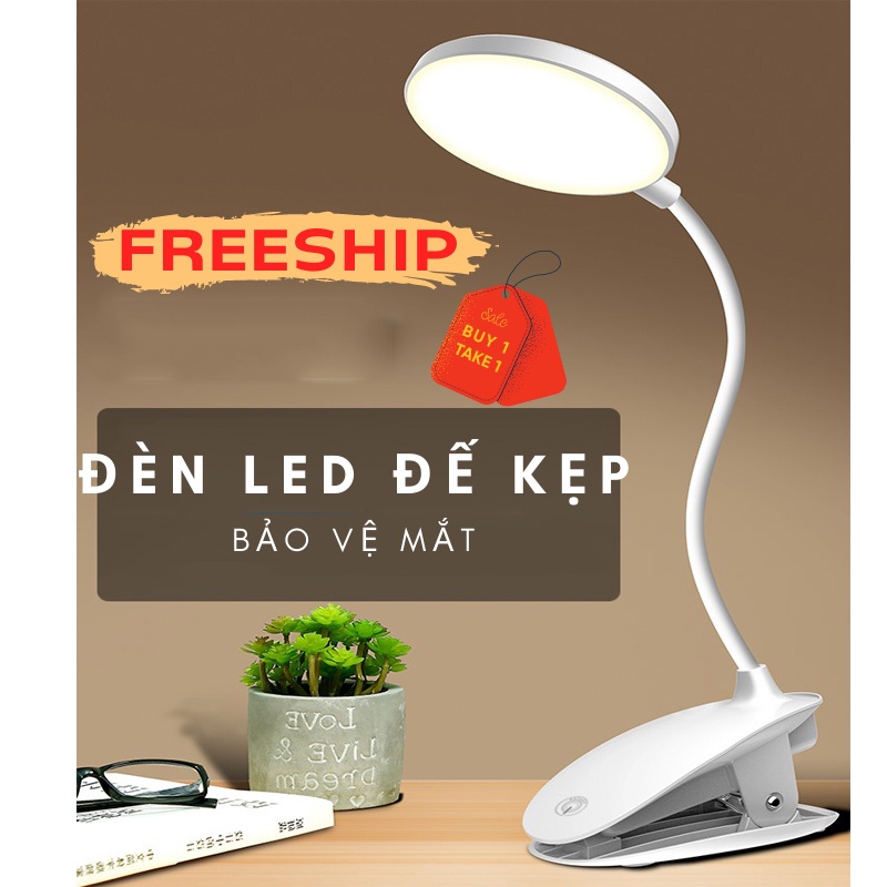 Đèn Học Chân Kẹp Và Để Bàn Sạc Tích Điện Bóng Led Chống Cận Thị