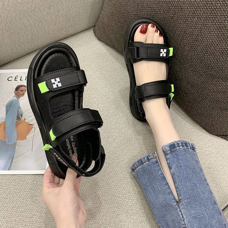 Giày Sandal Nữ MWC Đế cao 3cm Quai Ngang Basic NUSD- 2855