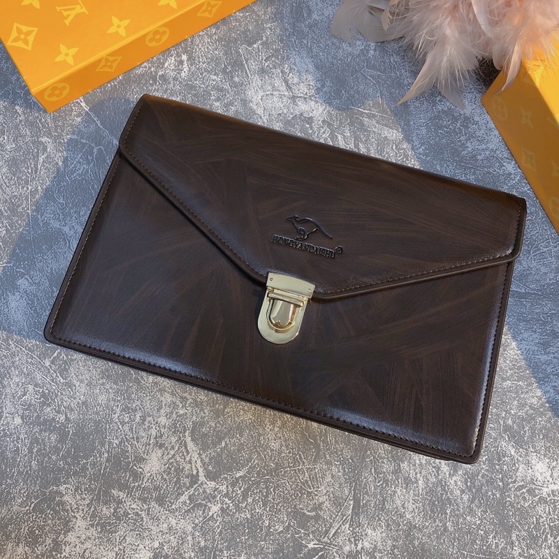 ` Ví Kẹp Nách Nam Monbl.al Bản To 2 khóa Đựng GIấy Tờ Xe, CLucth Nam Cầm Tay Da Bò 100% sang TRọng Đẳng Cấp VG652