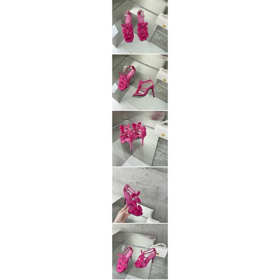 Giày Cao Gót Mũi Vuông 4.13 Inches Đính Nơ Và Ngọc Trai Xinh Xắn Thời Trang Cho Nữ