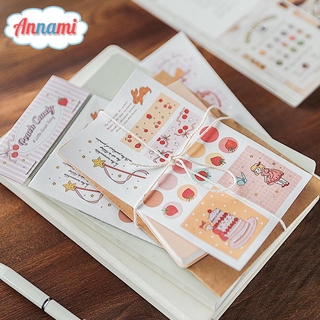 Set 4 tấm nhãn dán in hình hoạt họa dễ thương để trang trí sổ tay