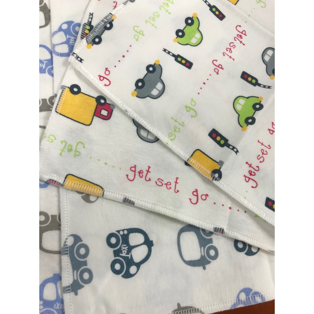 Yếm ăn dặm cho bé chất cotton cực mềm có 2 nút bấm siêu tiện lợi