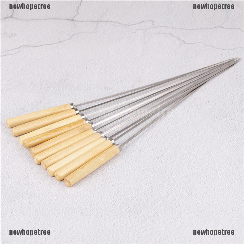 10 Cây xiên thịt nướng BBQ bằng thép không gỉ 35cm chất lượng cao