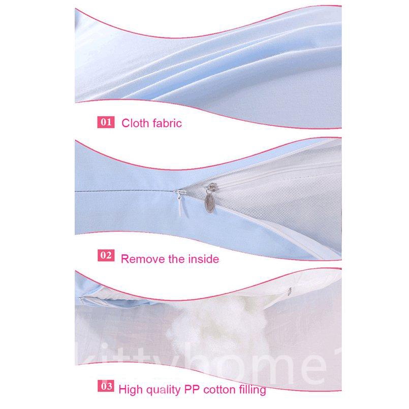 Gối Ngủ Chữ U Vải Cotton Kích Thước 70x130cm Cho Mẹ Bầu