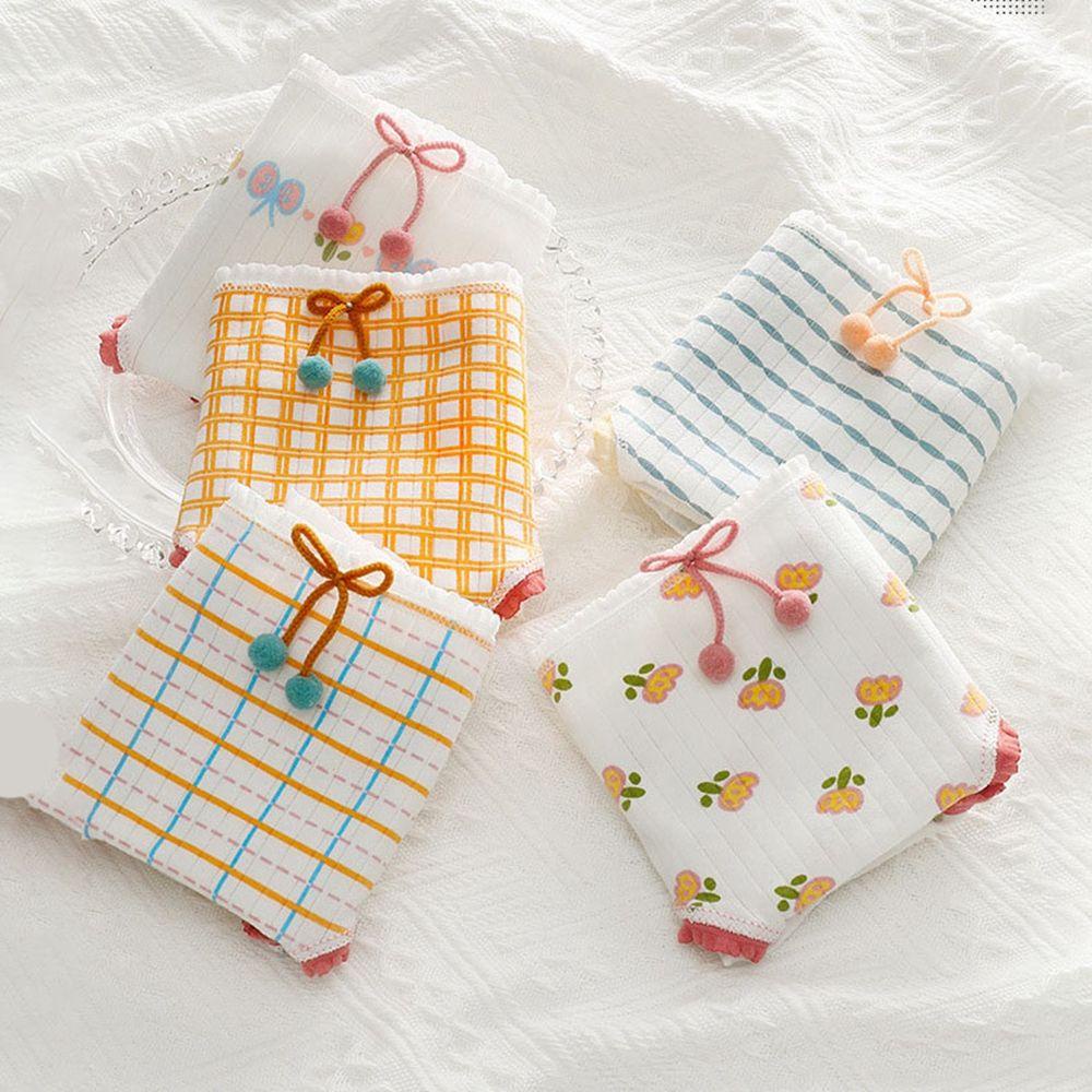 OCEANMAP Quần Lót Cotton Thoáng Khí In Họa Tiết Hoạt Hình Dễ Thương Cho Nữ