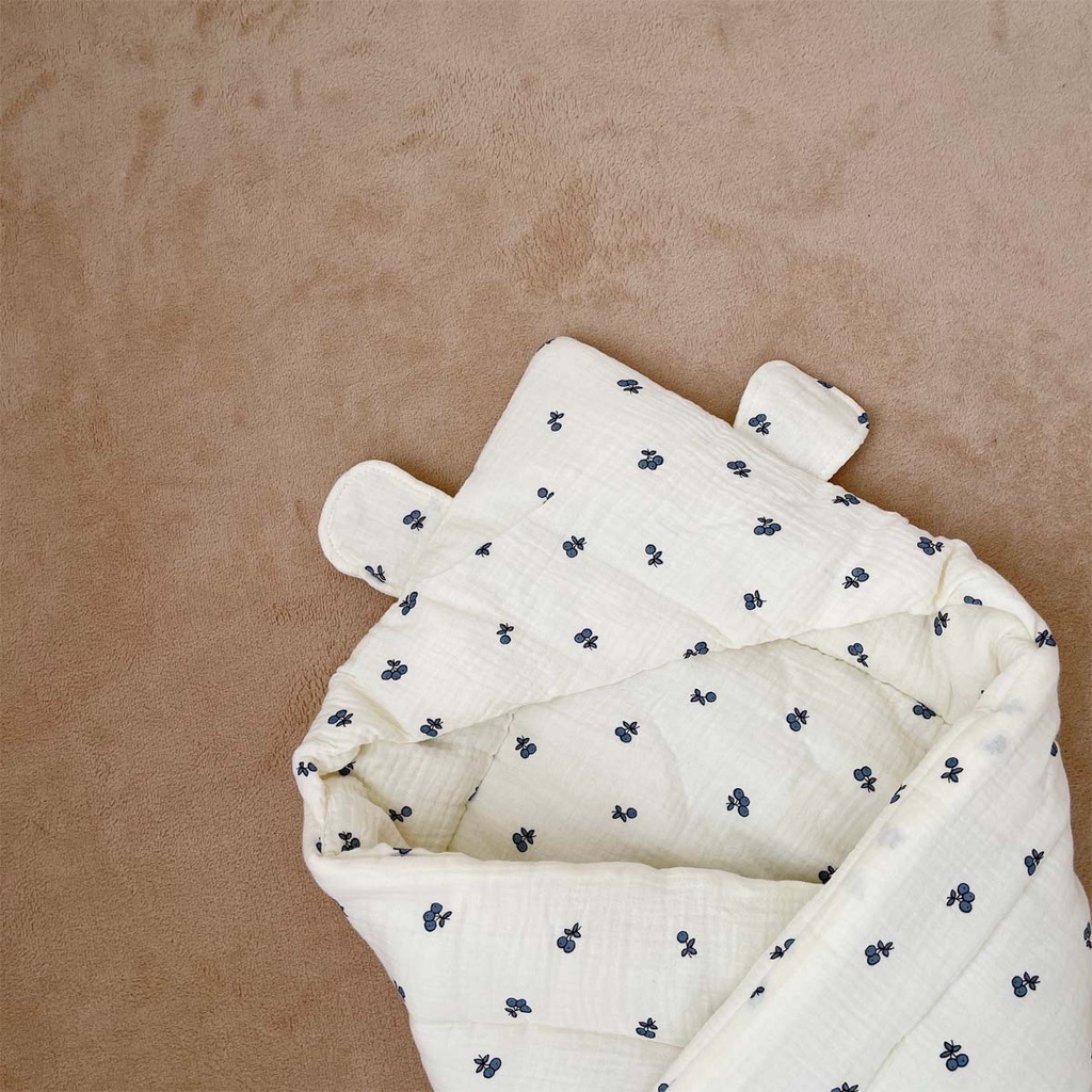Ủ lót bông thông minh xô muslin CHIPMUNK êm ái, ấm áp cho bé sơ sinh KT 75x75cm