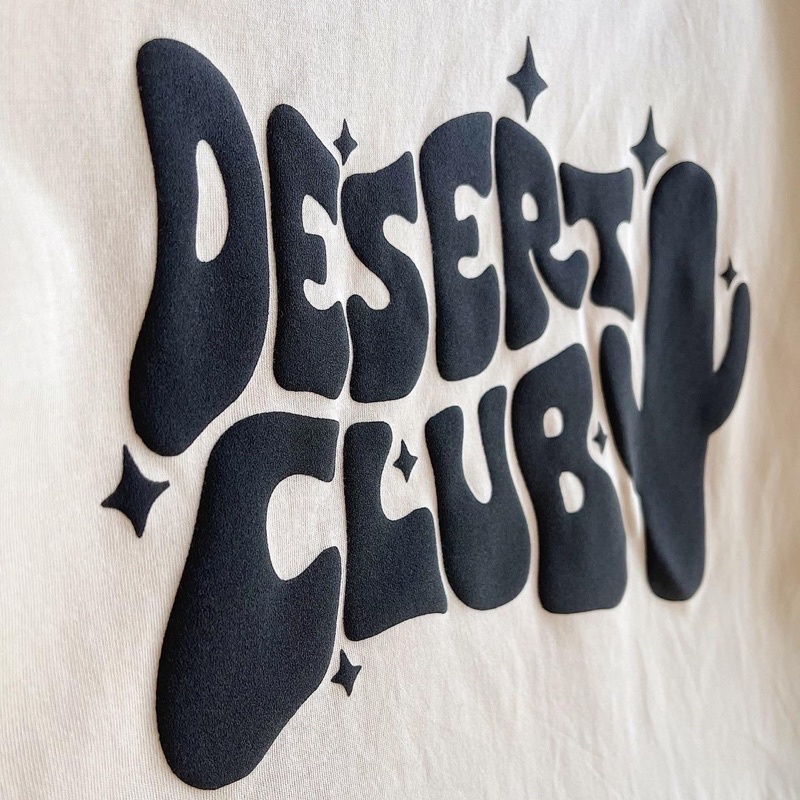 Áo thun tay lỡ nam nữ,thiết kế in nổi chữ Desert