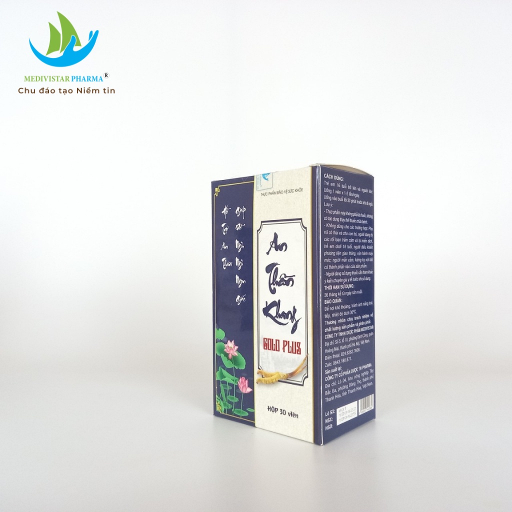 Viên Uống Ngủ Ngon An Thần Khang MEDIVISTA PHARMA Giúp Giảm Căng Thẳng, Không Lo Nặng Đầu Khi Thức Giấc 30 Viên/ Hộp